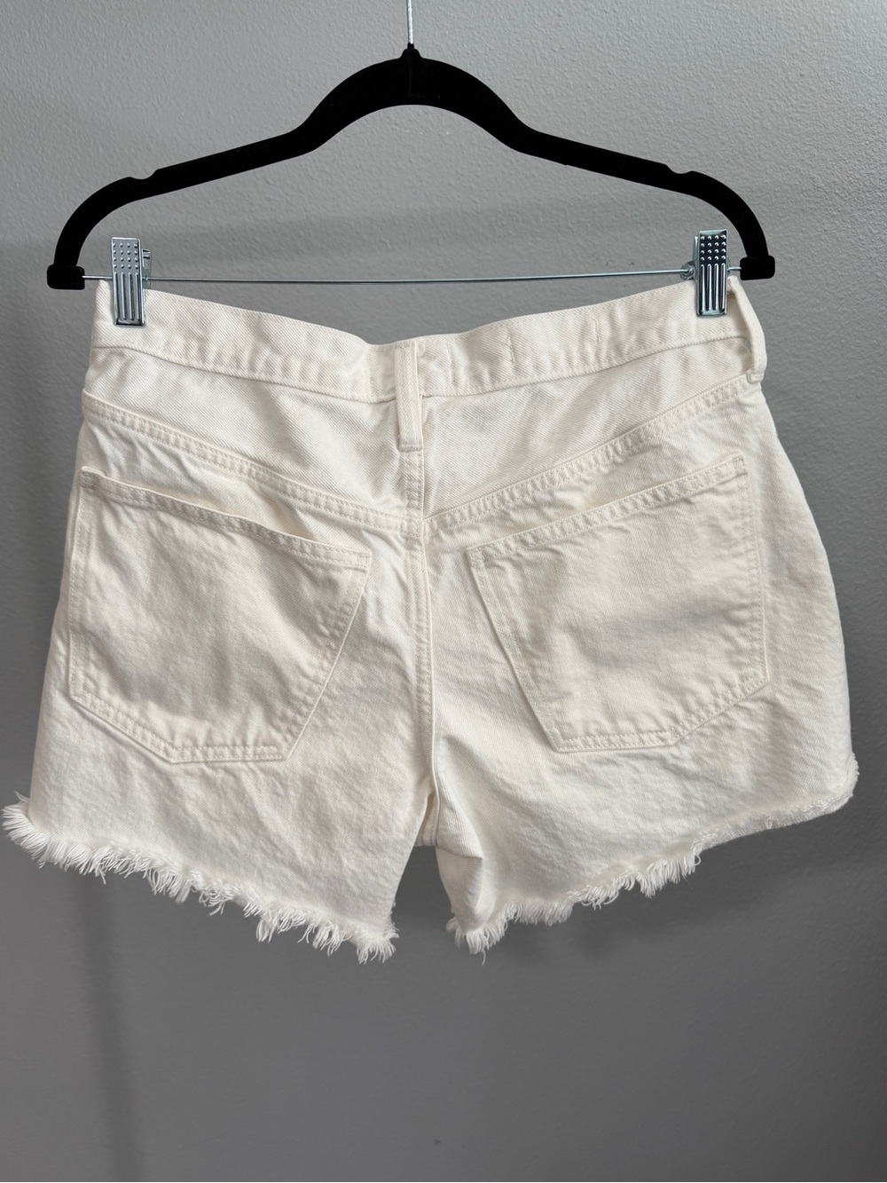 Universal Cream Frayed-Hem Denim Shorts